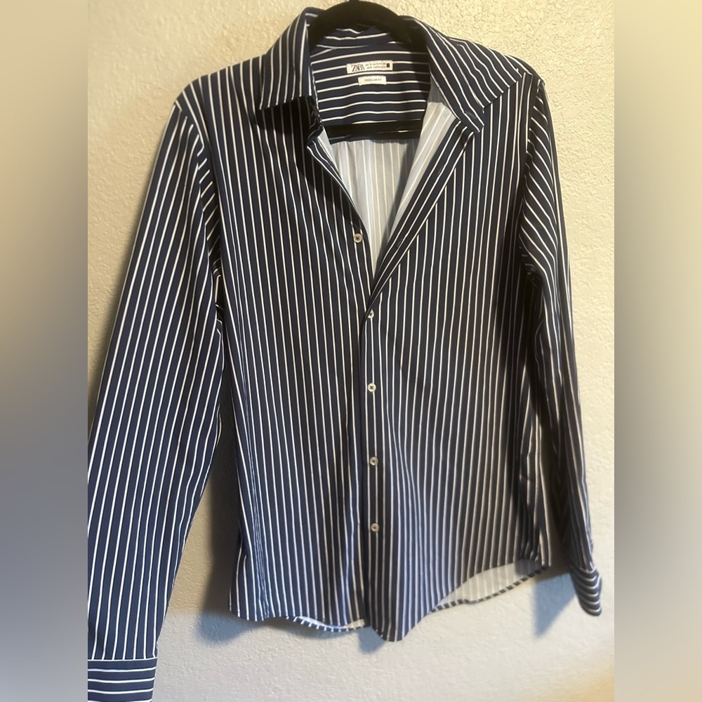 Zara striped button up long sleeve